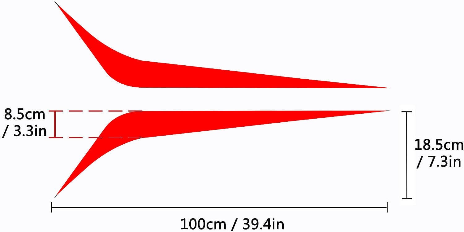 Universal Sport Red Racing Car Hood Stripe Decal Auto Vinyl Bonnet Stickers 2PCS