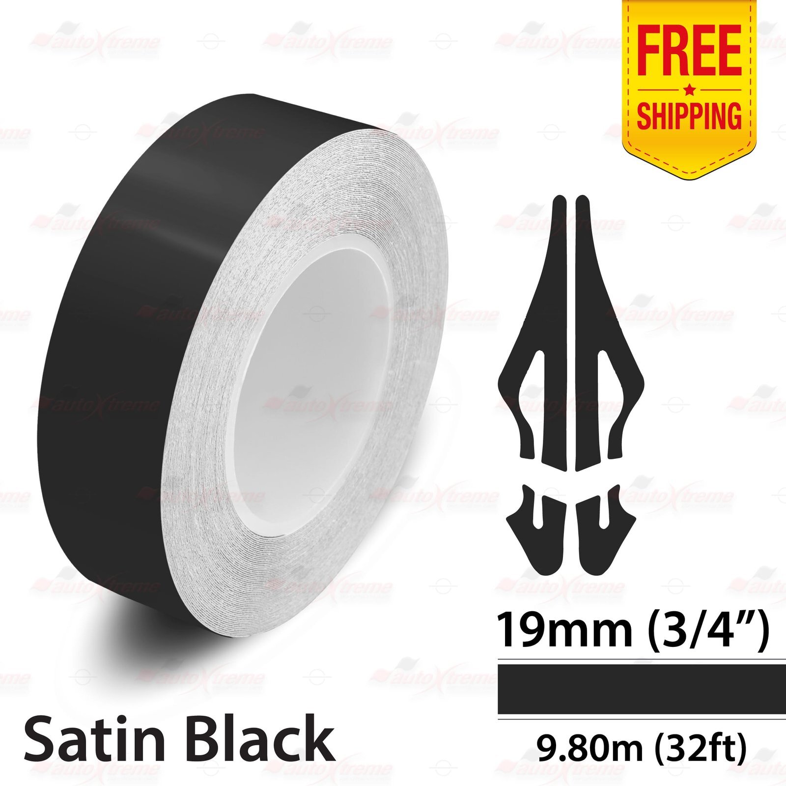 3/4″ 19mm PinStriping Pin Stripe Tape Styling Decal Vinyl Sticker SATIN BLACK