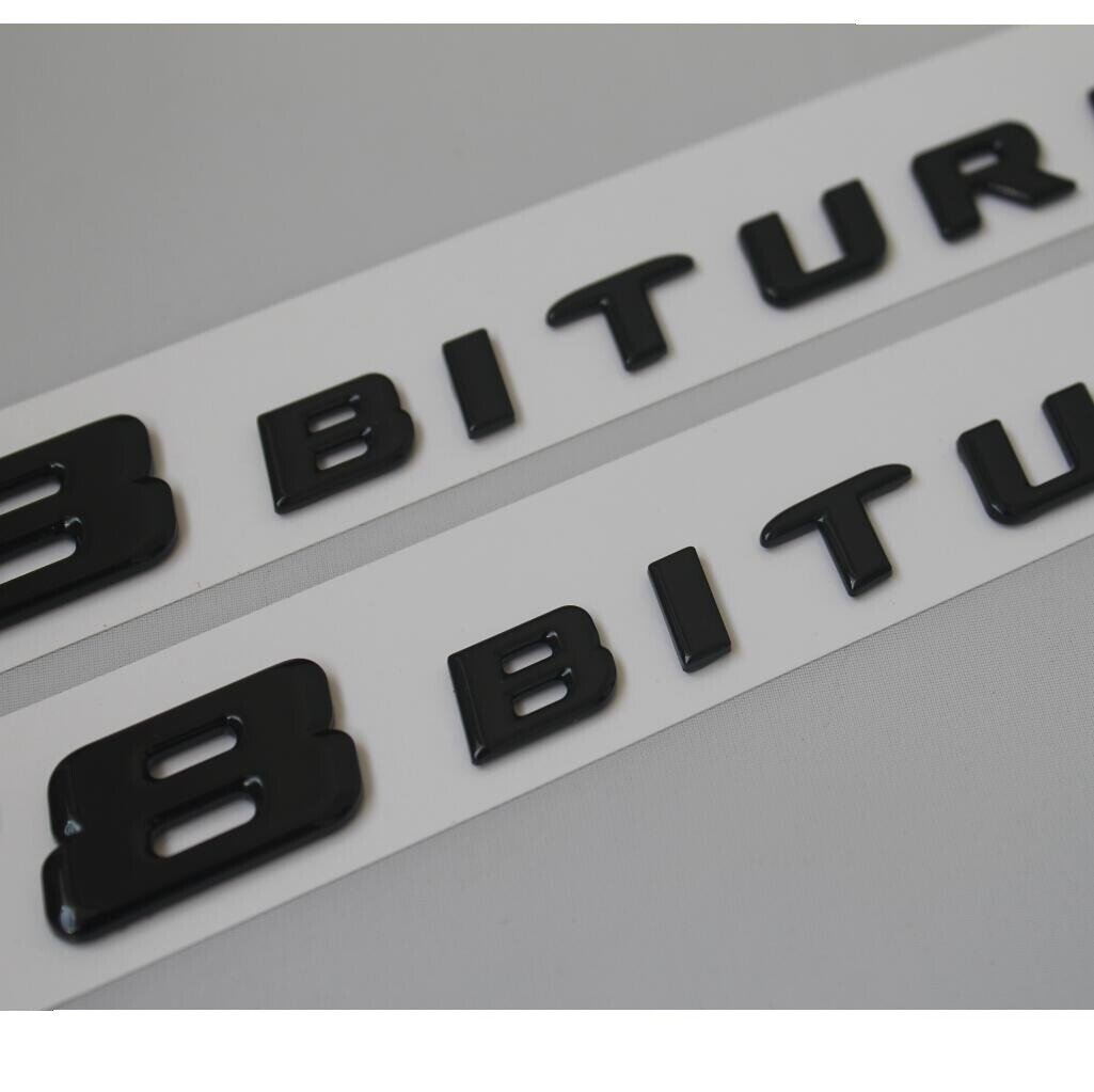 Gloss Black Emblems for Mercedes Benz E43 E53 E63 E63s AMG 4MATIC V8 BITURBO/