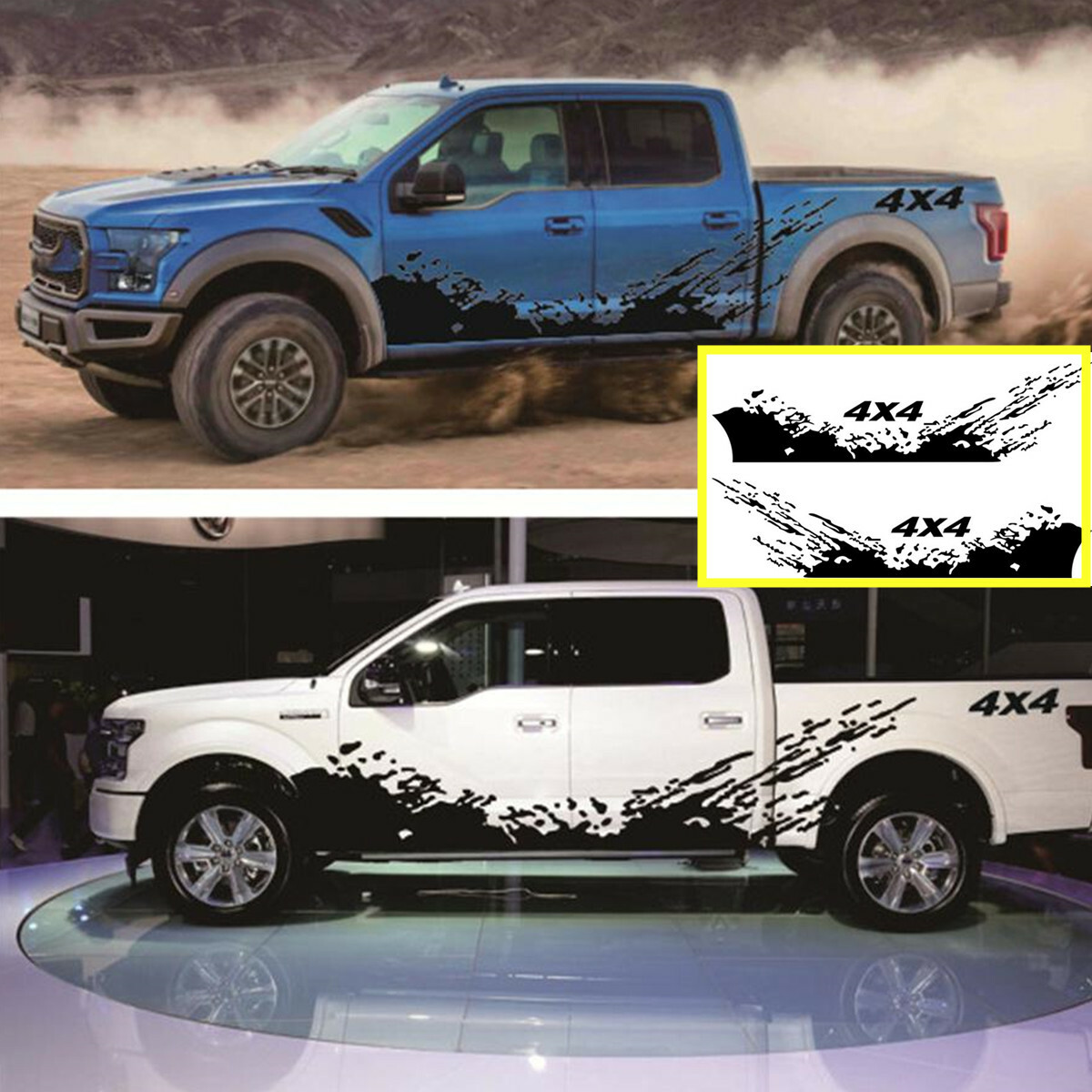 Car Splash 4×4 Off Road Truck Rear Bed Side Decal Fit For Ford F150 F250 F350