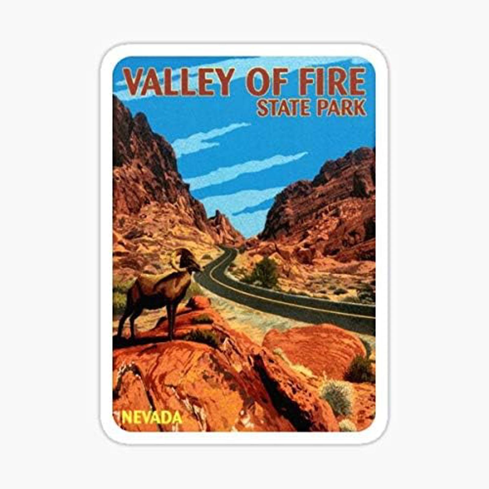 5″ Valley of Fire State Park Nevada Vintage Travel Vinyl Bumper Sticker