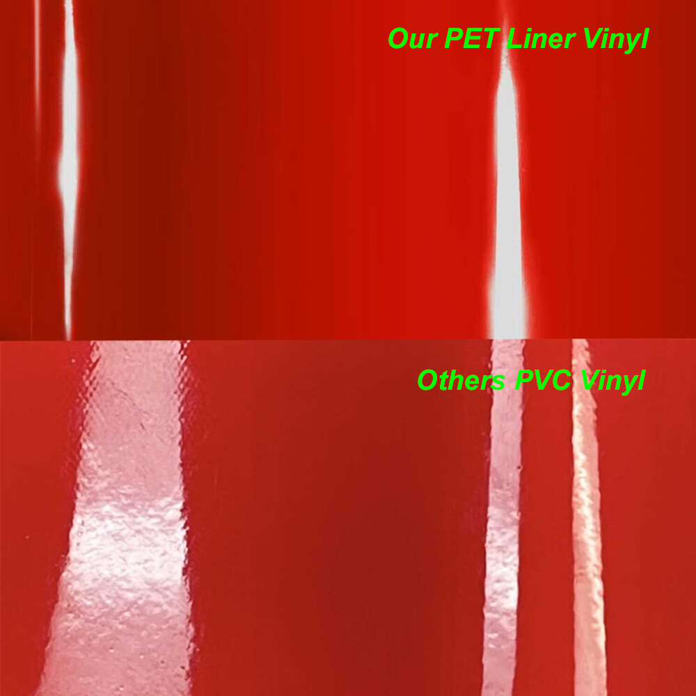 Premium Ultra Gloss PET Liner Rouge Red Vinyl Wrap Air Release Bubble Free