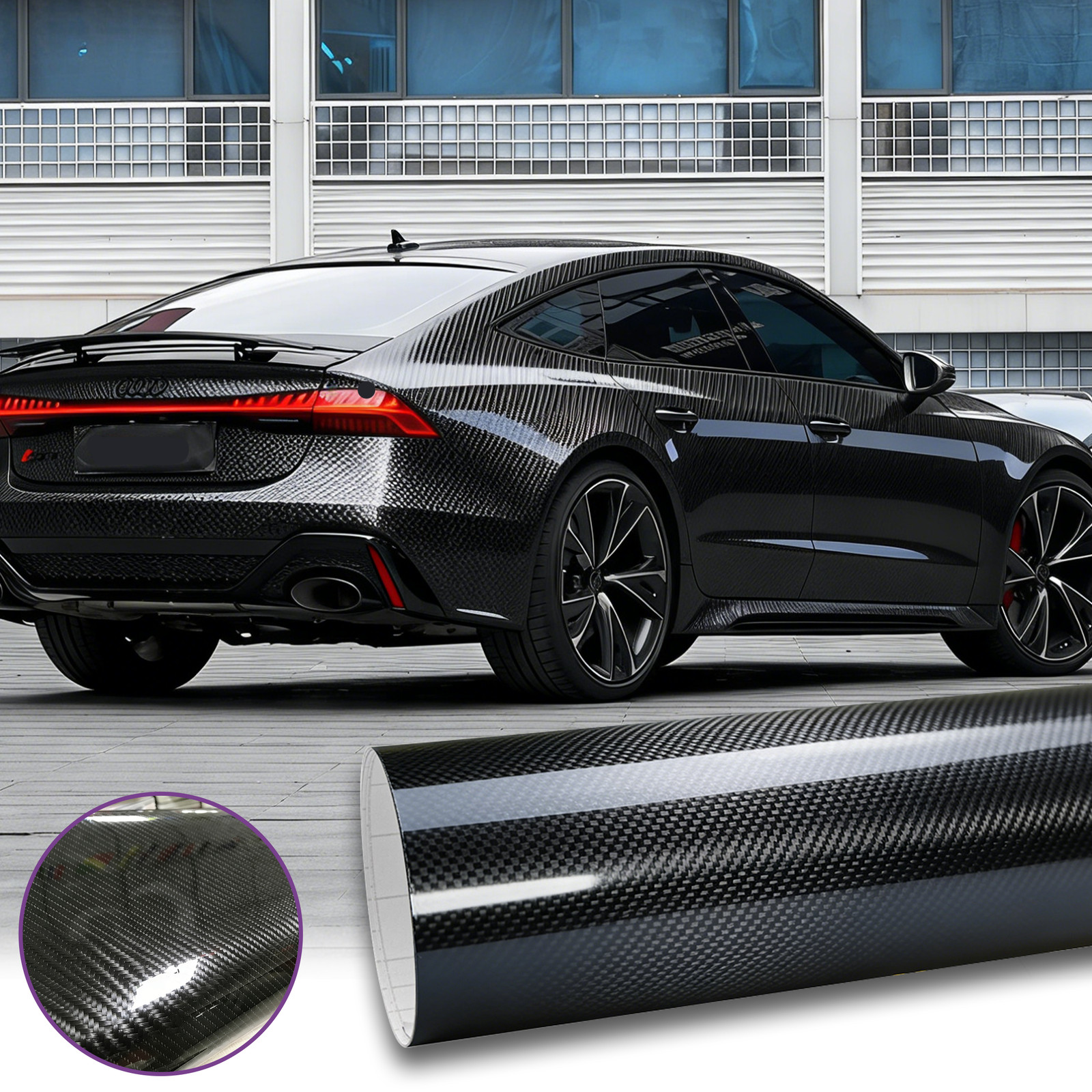 Premium Forged Carbon Fiber Vinyl Film Wrap Gloss Satin Matte Black Sticker Deca