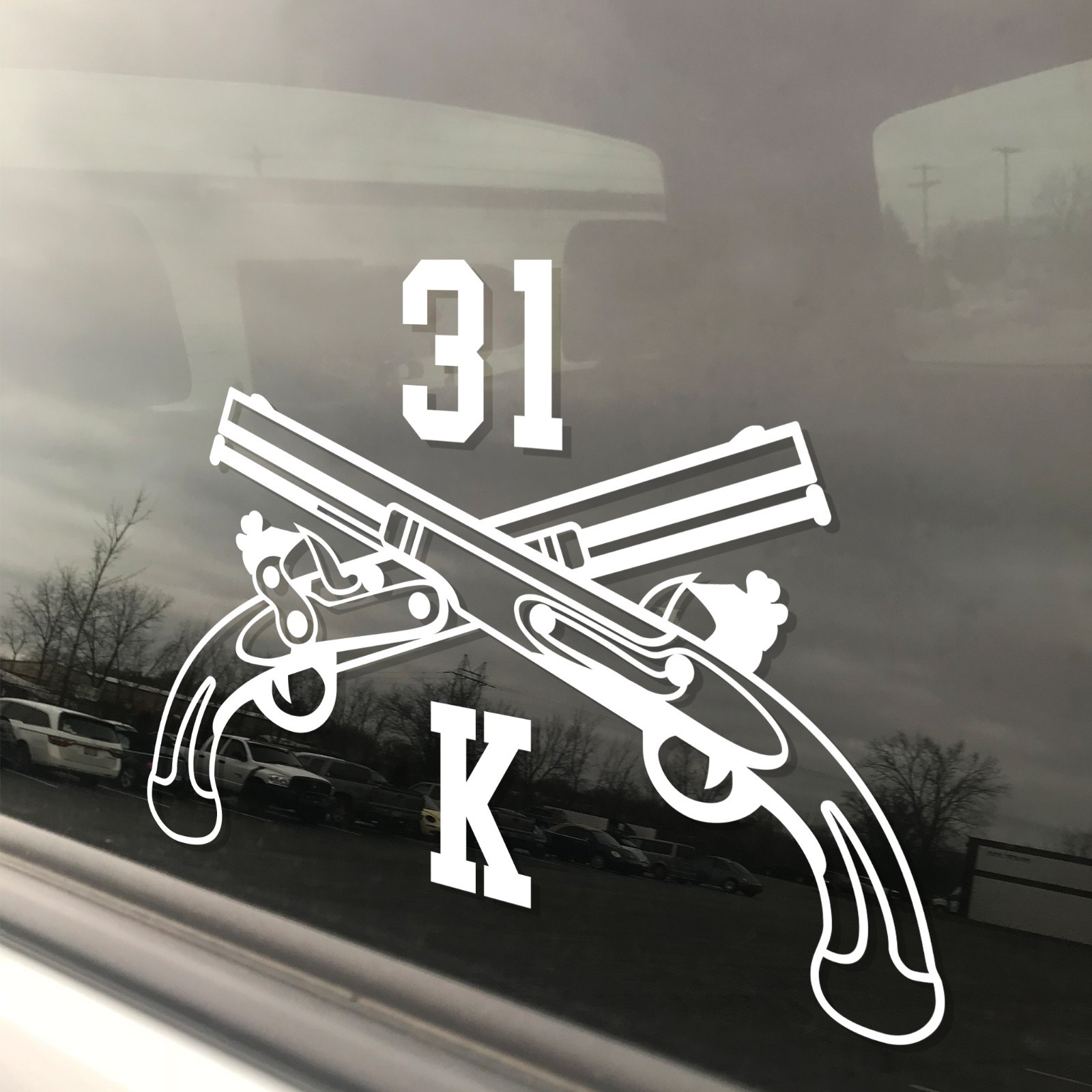 Army MOS 31K Working Dog Handler Crossed Pistols Insignia Decal 3″ x 5.5″