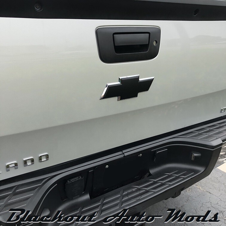 Gloss Black Vinyl BowTie Tailgate Emblem Overlay 2007-2013 Chevrolet Silverado