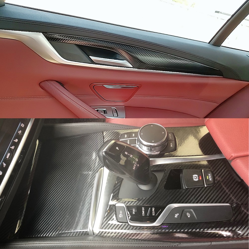 For BMW 5 Series G30 2018-2022 5D Carbon Fiber Pattern Interior DIY Trim Decals