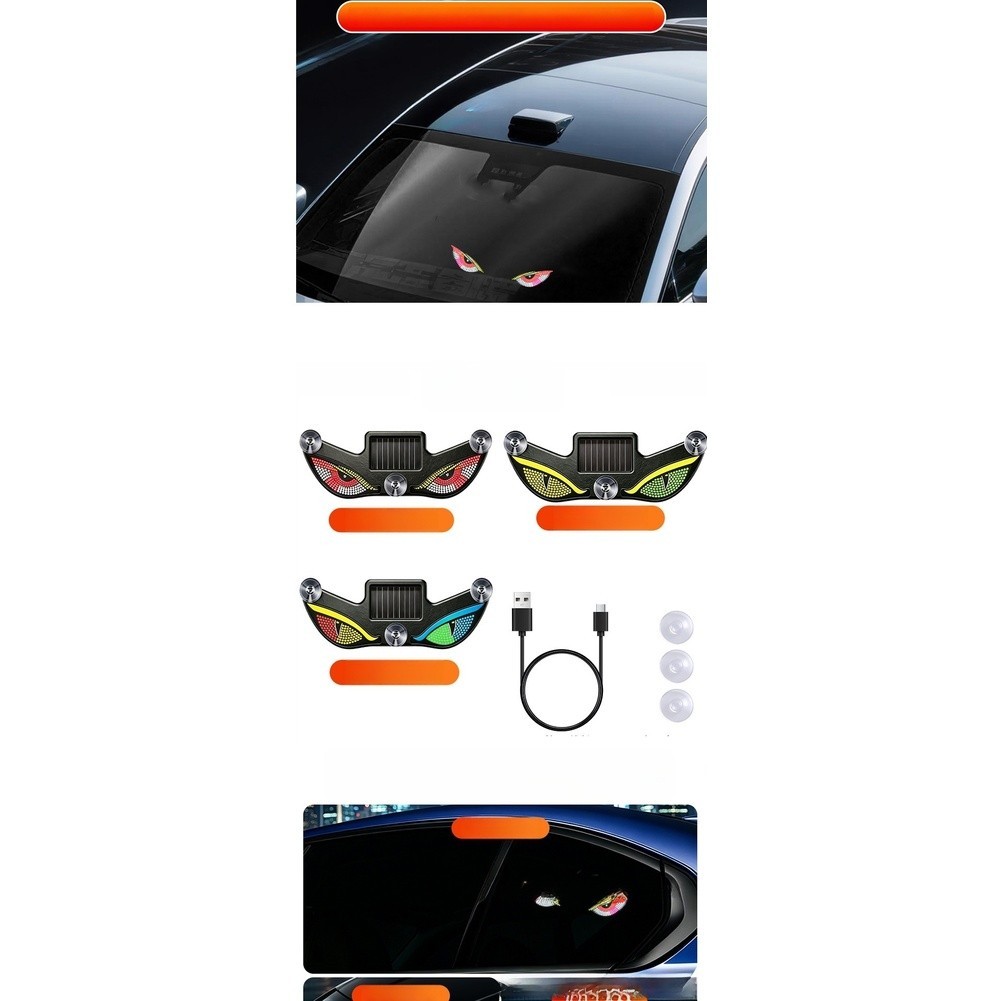 LED Triangle Window Light for Vehicle Rear Solar Powered Suction Mount