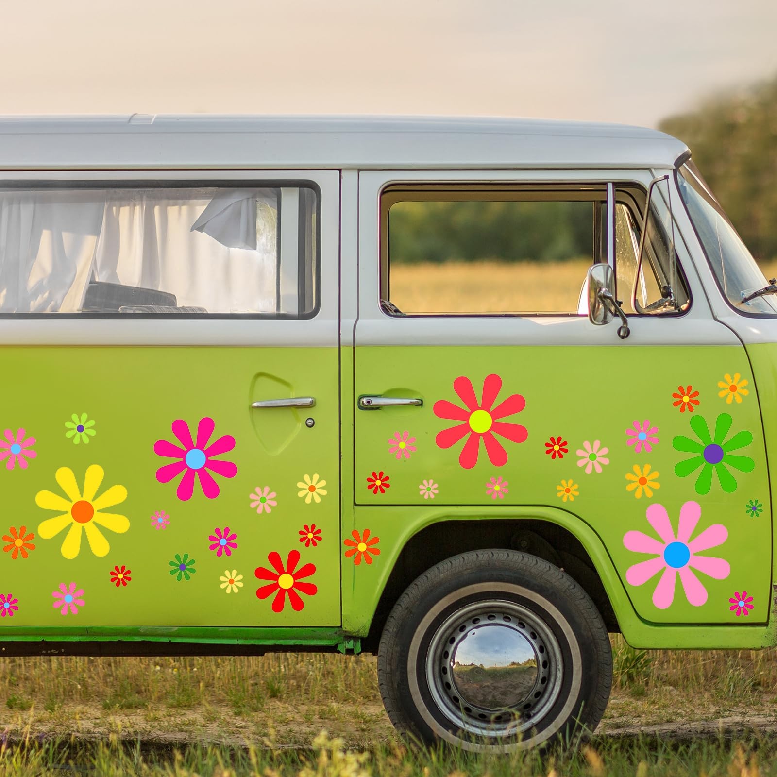 Fuutreo 12 Sheets Daisy Stickers 130 Pcs Flower Car Decals Daisy, Multicolor