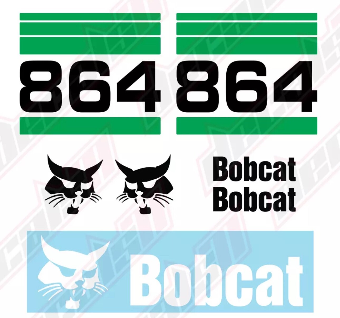 Bobcat 864 Skid Steer Set Vinyl Decal Sticker – Aftermarket.