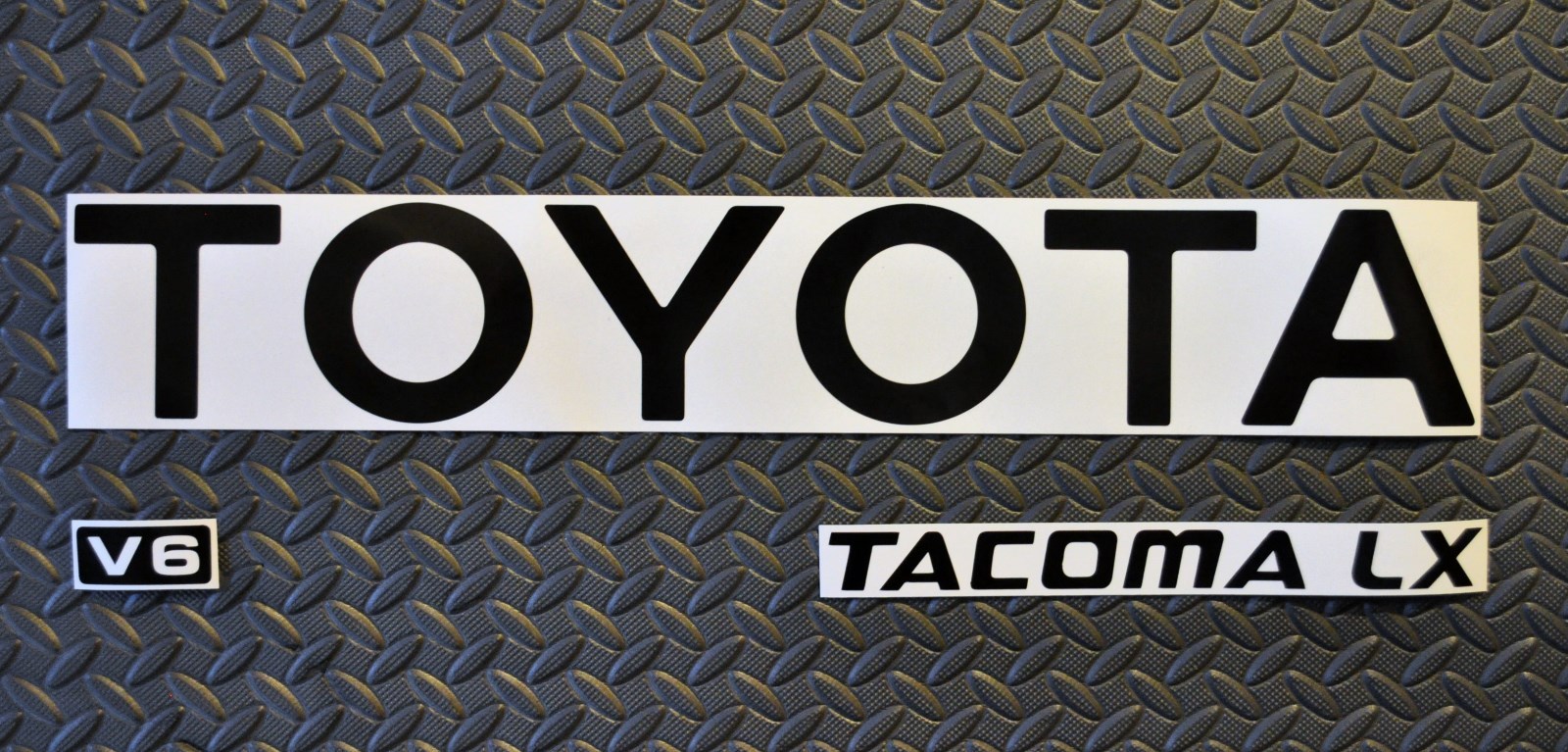 REFLECTIVE TOYOTA TACOMA BLACK TRUCK TAILGATE LOGOS DECAL 95-99 V6 pickup