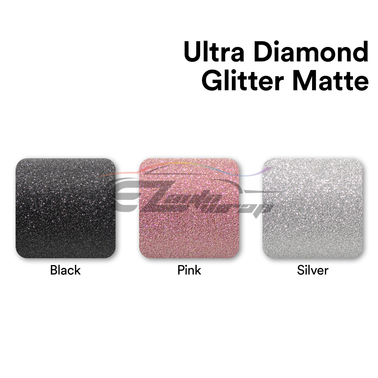 Premium Ultra Diamond Glitter Matte Silver Car Vinyl Wrap Sticker Decal Sheet