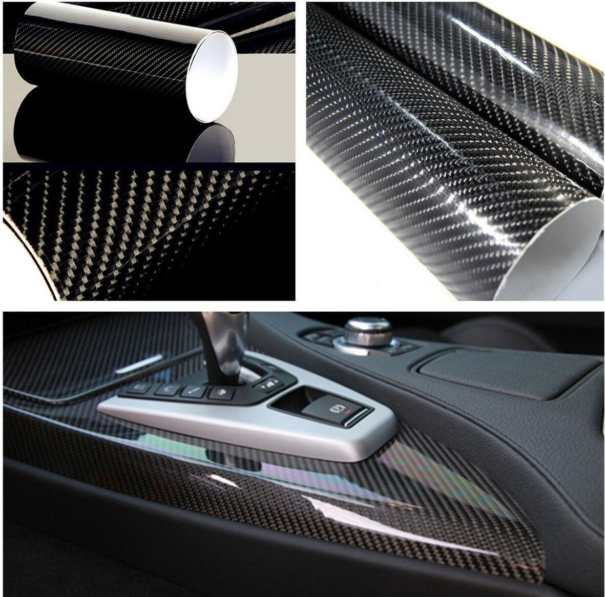 7D Waterproof Carbon Fiber Vinyl Car Wrap Sheet Roll Film Sticker Decal Paper