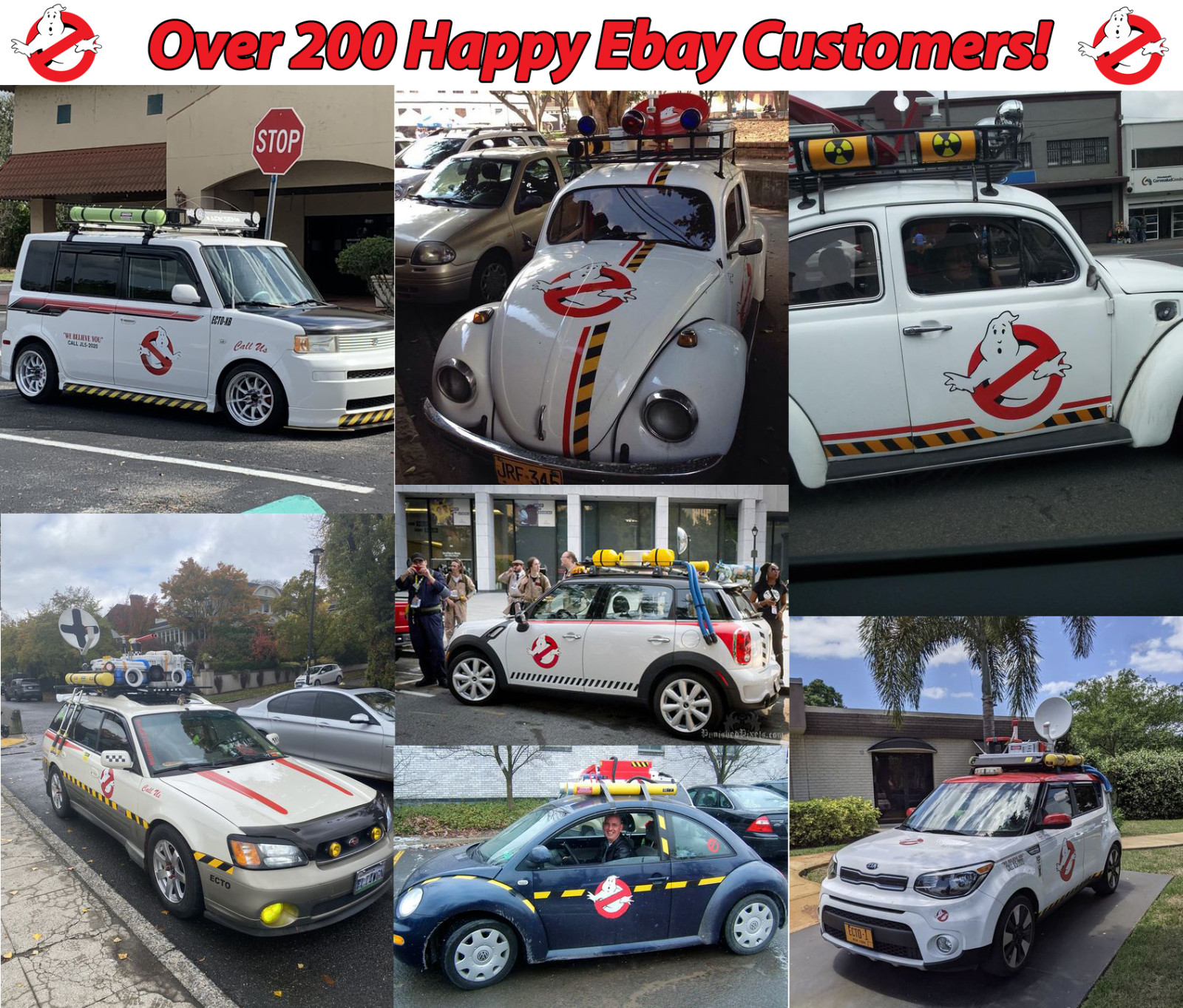Ghostbusters Deluxe CLING Set! Complete 15-piece package to transform you car!!