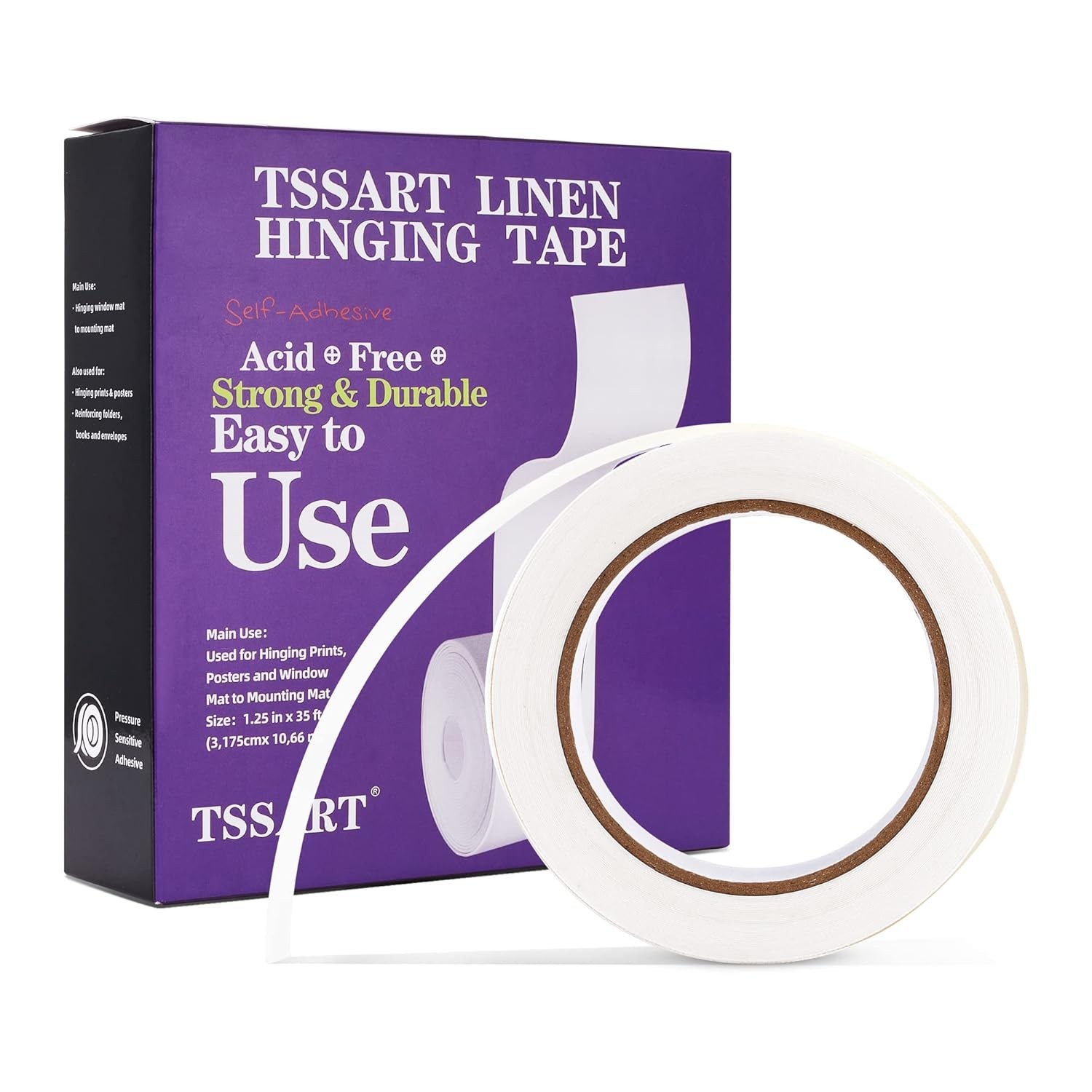 Linen Hinging Tape – Self-Adhesive for Prints Matte White