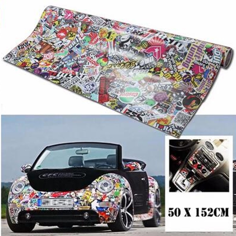 Car Body Sticker Decor Panda Cartoon Graffiti Bomb Vinyl Wrap Sheet DIY Decal