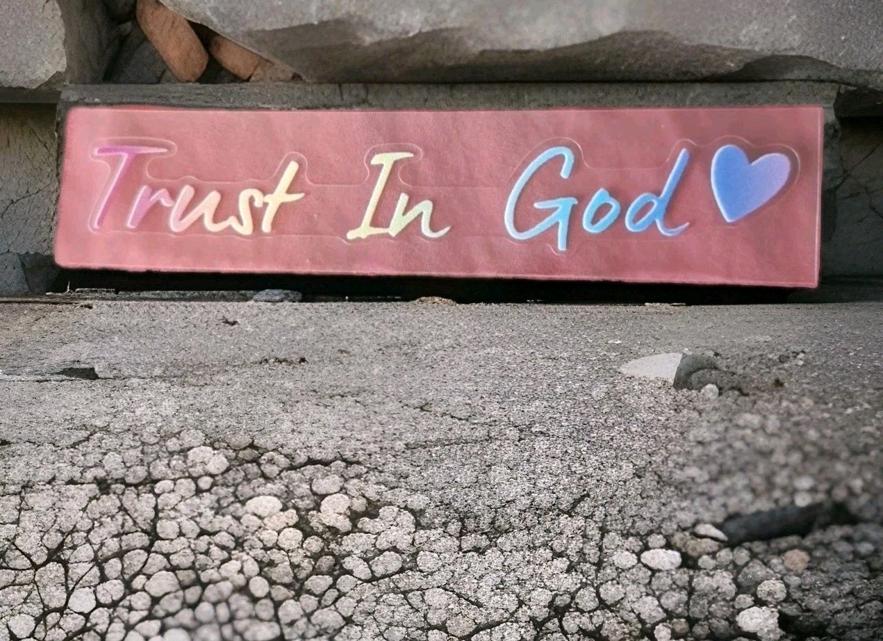 Multicolor Trust In God Car Rearview Mirror Sticker Decal Free Shipping