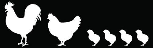 Chicken Family Farm Rooster Hen Chicks Car Truck Window Bumper Vinyl Graphic Dec
