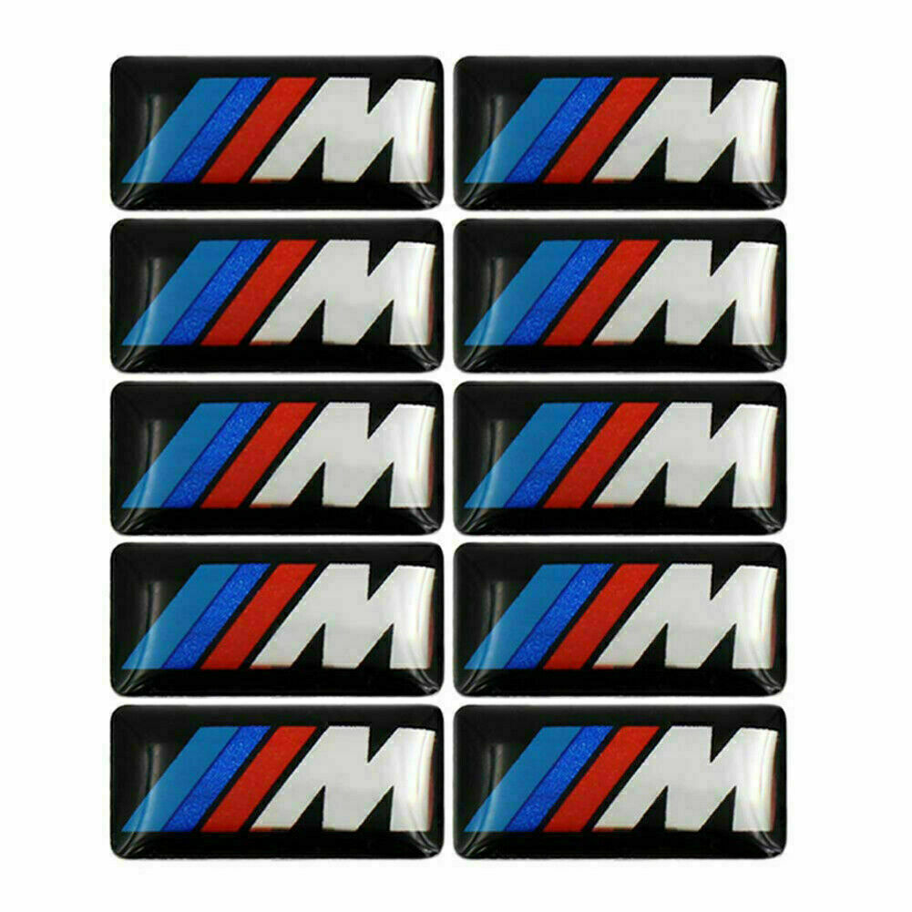 10Pcs Set Fit For BM M 3D Sticker Set Rims Wheels Badge Emblem 17x9mm New.
