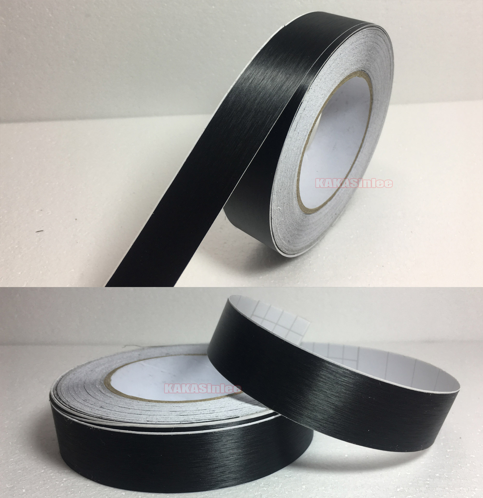 1.2″ Wide Black Car House Metal Brushed ALUMINUM Vinyl Wrap Sticker Tape Strips