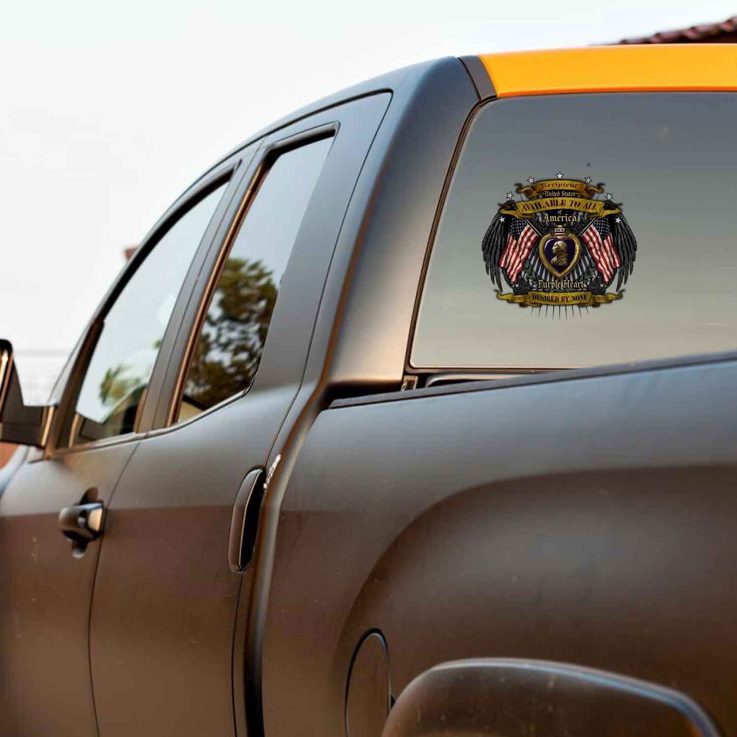 US Veteran Purple Heart to All Desired by None 3-18 Inch Custom Decal Sticker
