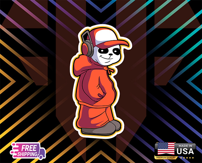 PANDA LISTEN MUSIC ,STICKER REVENGE,DECALCAR LAPTOP,ETCLAMINATE,6YEARS+FREE GIFT
