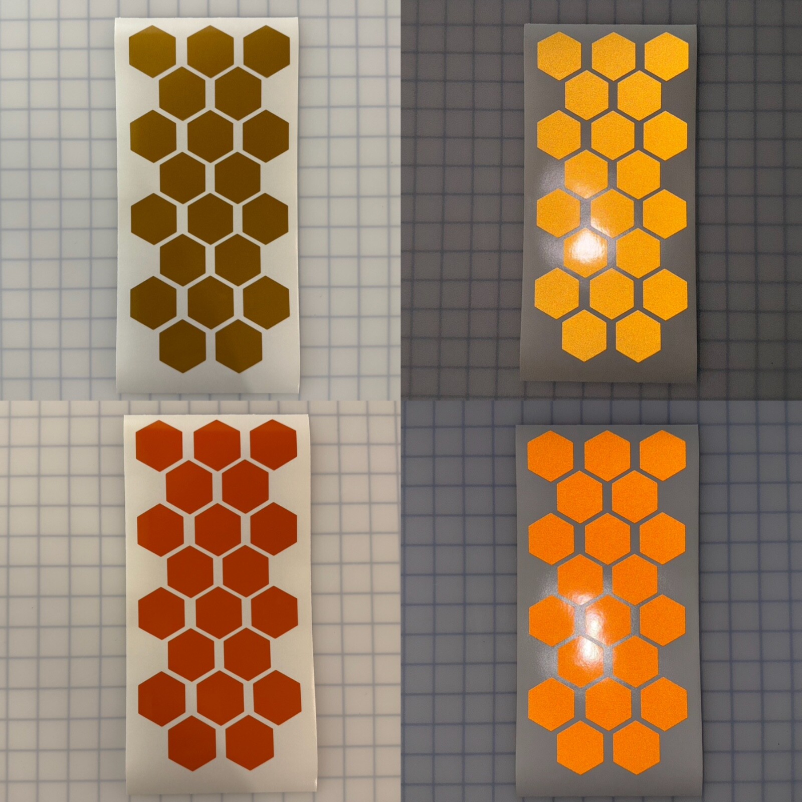 20 Reflective 1.75″ x 1.52″ ELG Hexagons (10 Different Colors) Sticker Decal