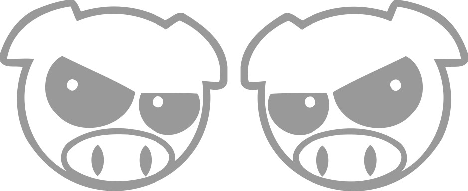 Evil rally pig awd sticker set left and right subaru wrx sti 4″x4″