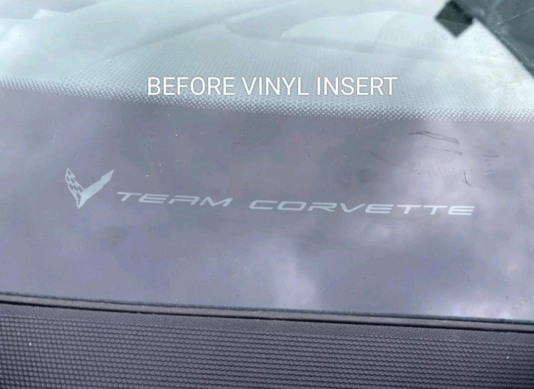C8 Corvette AMPLIFY ORANGE ‘TEAM CORVETTE’ PLAIN BLANK VINYL INSERT 2″ X 7″