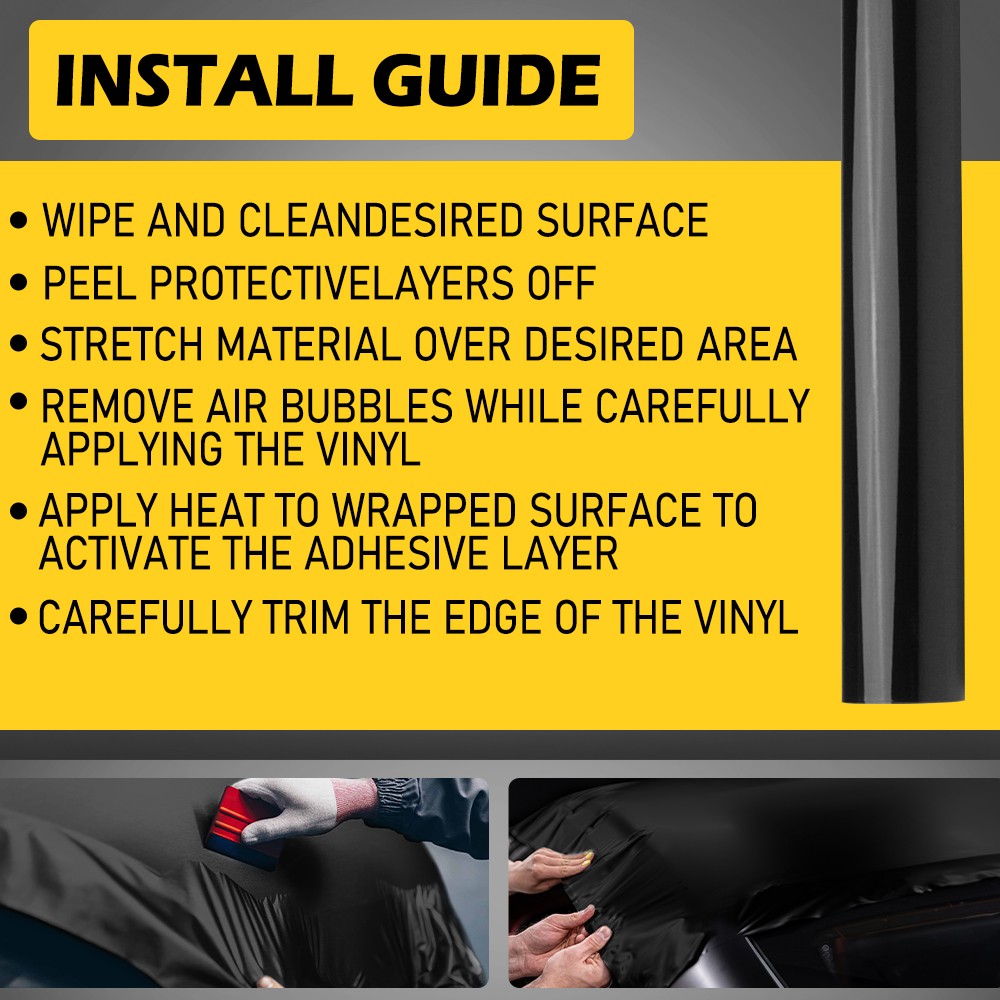 High Gloss Glossy Vinyl Film Wrap Sticker Decal DIY Bubble Free Air Release