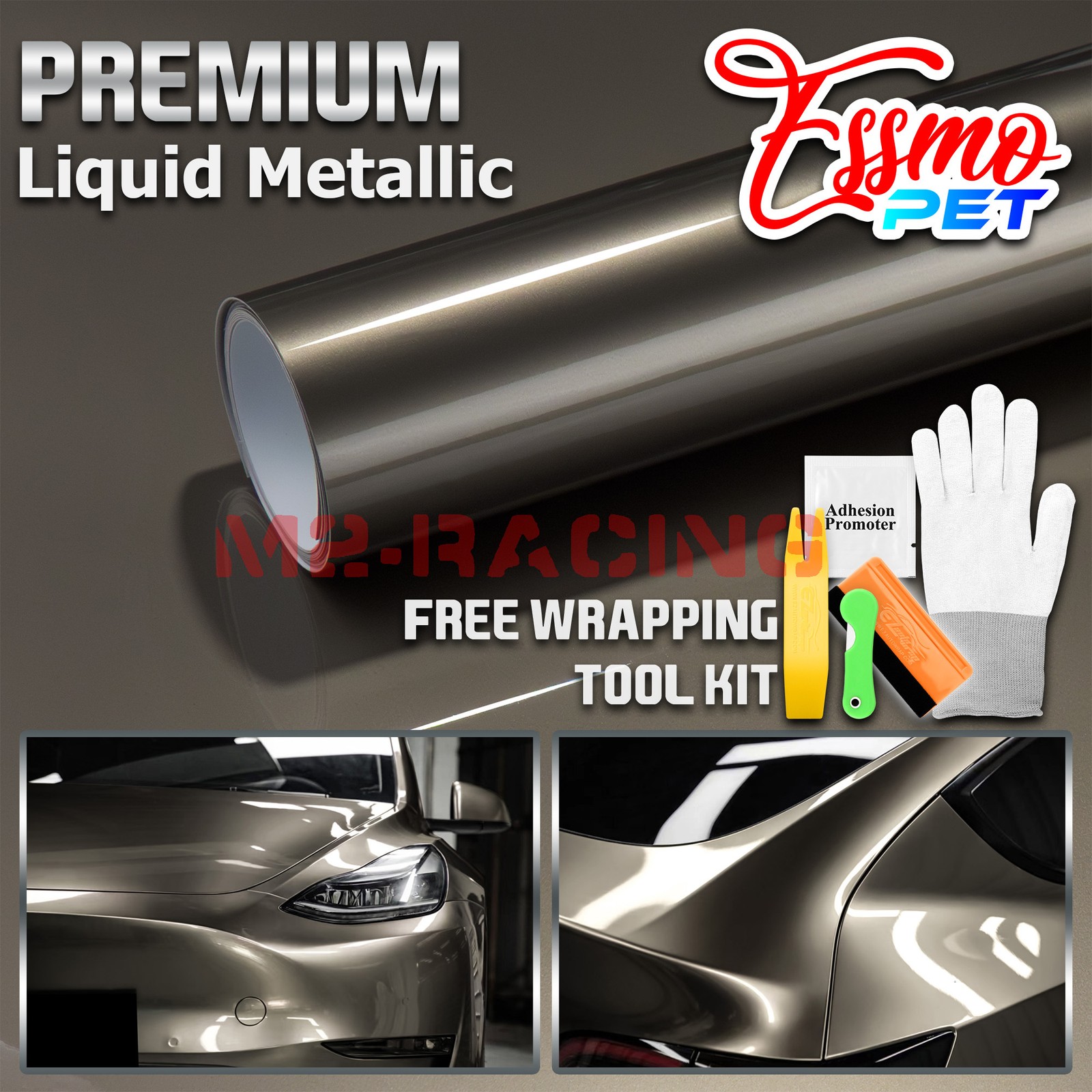 ESSMO PET Liquid Metallic Bronze Vinyl Wrap Car Auto Decal Sticker Air Release