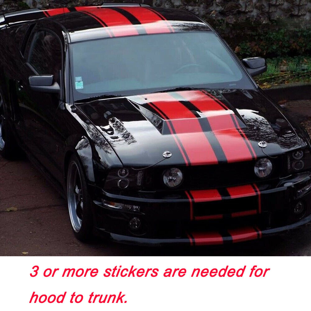 78″ Hood Roof Rally Racing Stripe Decal Stickers For Ford Mustang Chevy Camaro