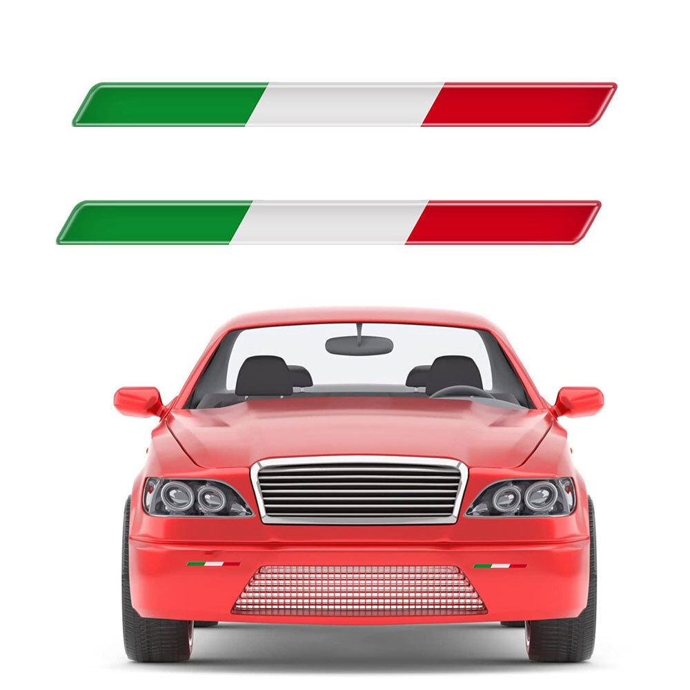 2Pcs 3D Epoxy Italy Flag Italian Logo Stickers Emblem Decal Car Motorcycle Badge