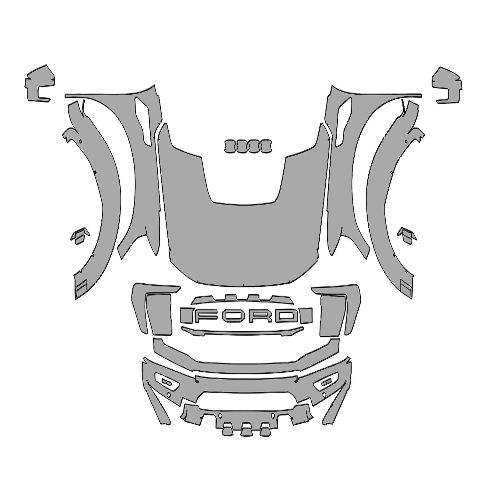 Paint Protection Film Clear Bra PPF Kit – Fits – Ford F150 Raptor 2021-2027