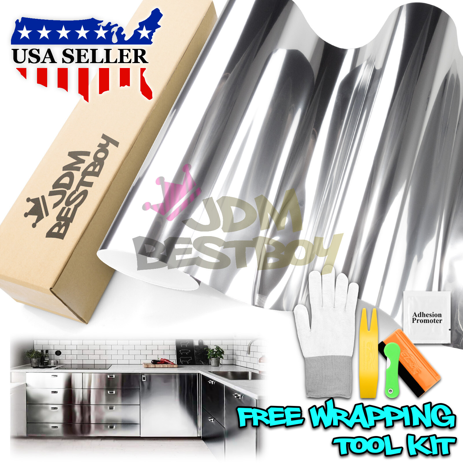 Chrome Silver 8082C Mirror Staging Car Vinyl Wrap Sticker Decal Sheet Film