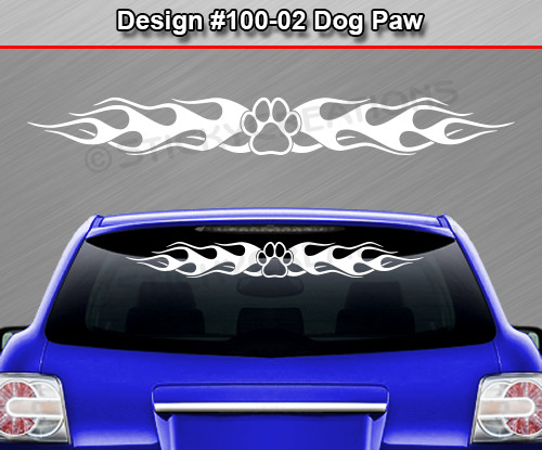 100-02 DOG PAW PRINT Windshield Decal Window Sticker Vinyl Graphic Dog Lover