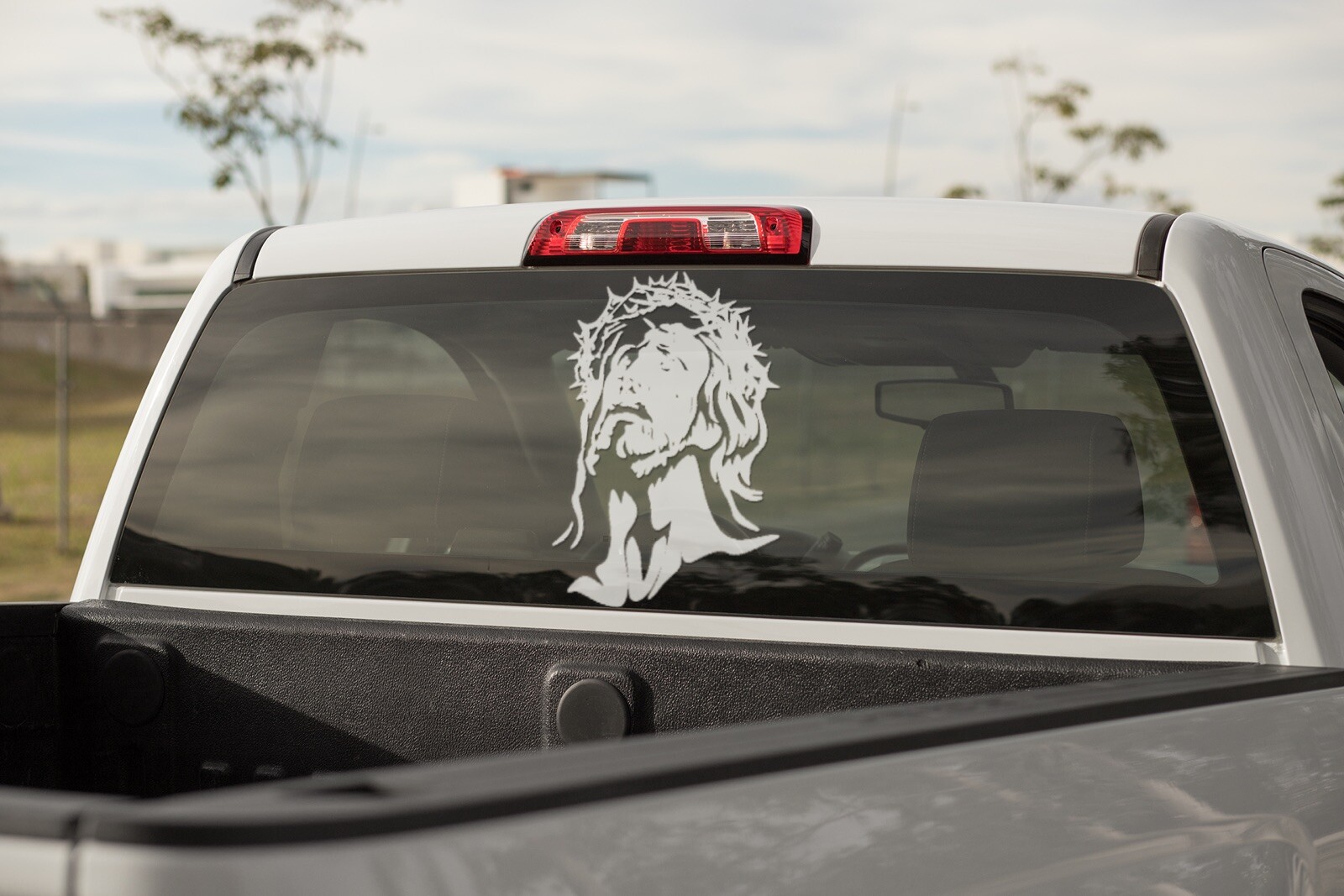 Decal Car Window, Holy face of Jesús. Glass/Window/Plastic/Ceramic/Metal USE.
