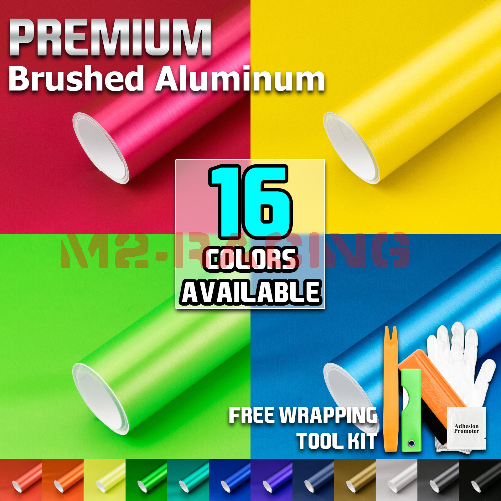 12 Colors Brushed Aluminum Metal Steel Vinyl Wrap Sticker Film Bubble Free DIY
