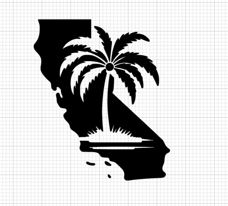 California State Palm Tree Car Vinyl Decal Beach Landscape Pride Cali SoCal