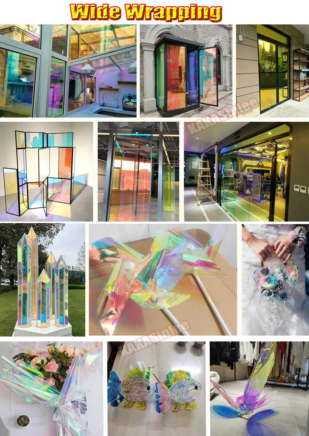 Blue Smooth Chameleon Rainbow Wrap Window Film Glass Sticker Decal Tint PET AX