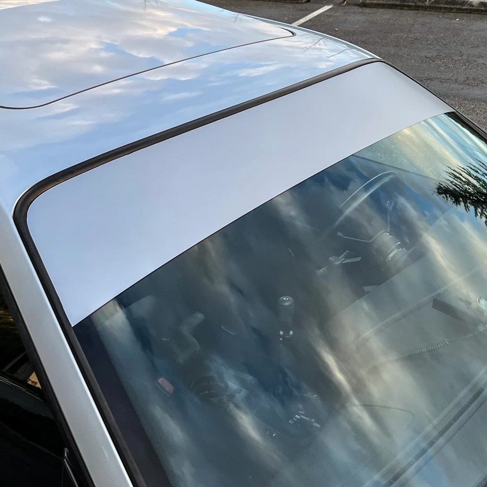 White Window Sun Visor Strip Film Tint Front Windshield UV Decal Shade 10*60″ US