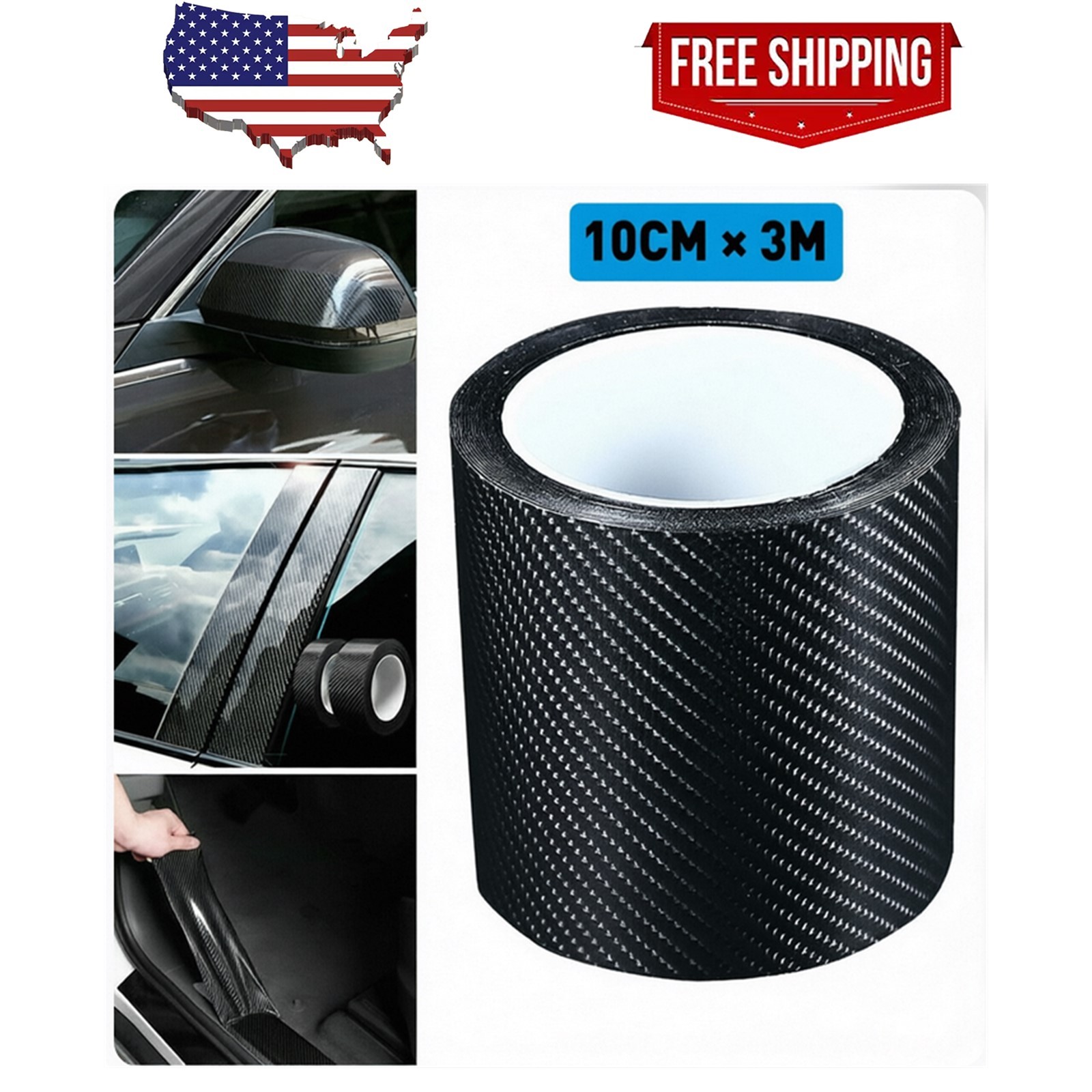 Premium Matte Flat Black Forged Carbon Fiber Vinyl Film Wrap Roll Sticker Decal