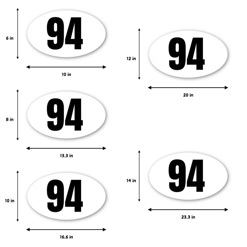 Custom Oval Racing Number Sticker /Magnet For Aurocross Track Day Car Door x2