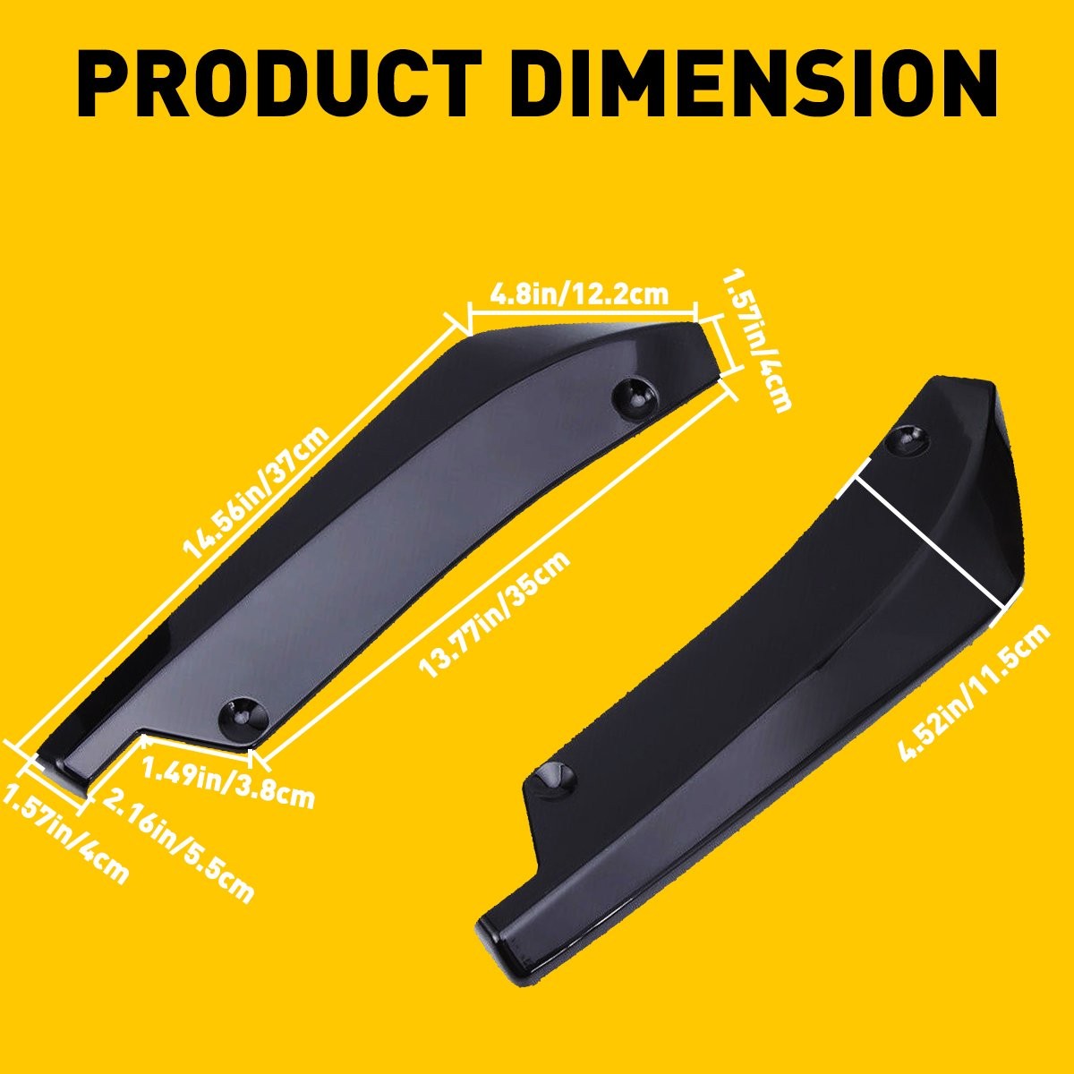 1/2set Universal Car Rear Bumper Lips Side Splitter Canard Diffuser Body Spats J