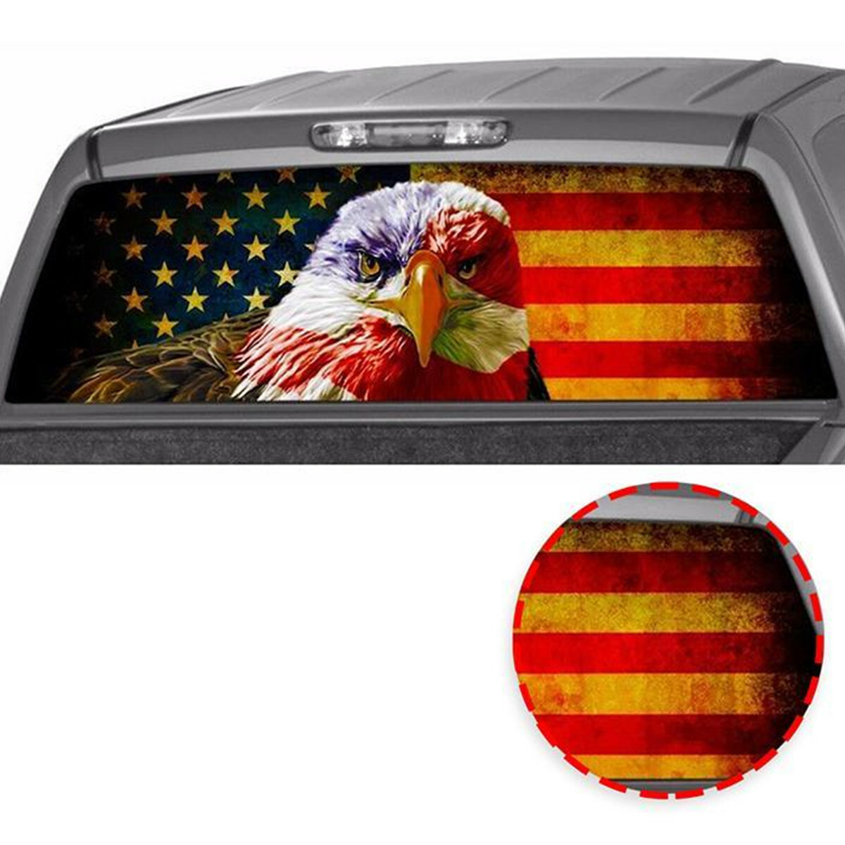 American Flag Decal Fit For Hyundai Santa Cruz Car Rear Window Graphic Sticker