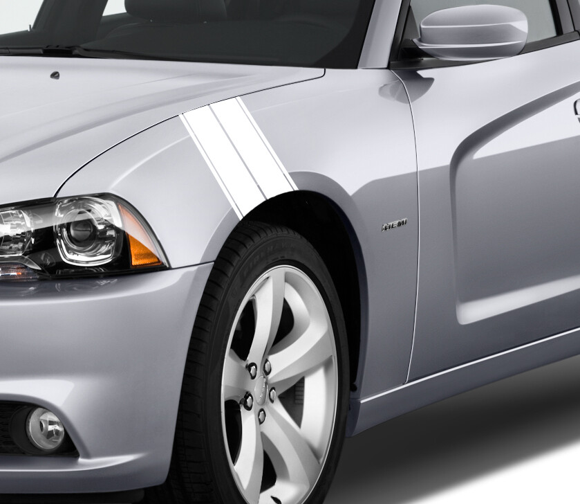 Dual 7″ Wide Fender Stripe Hash Mark Decal Universal Fit 22″ Long for both sides