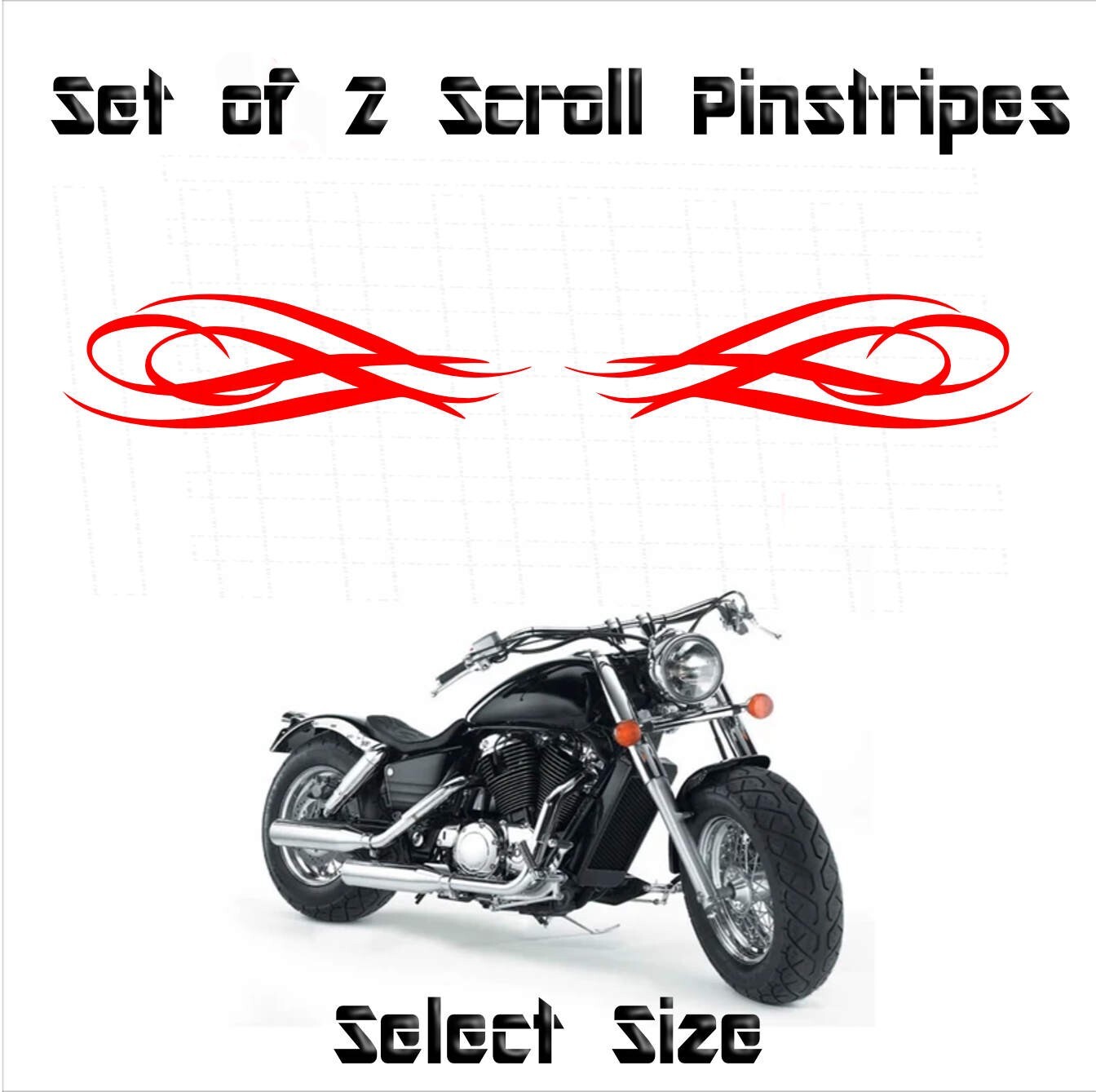 High Quality Scroll Pinstripe Decal – For Car, Truck, Motorcycle, ATV WGN3