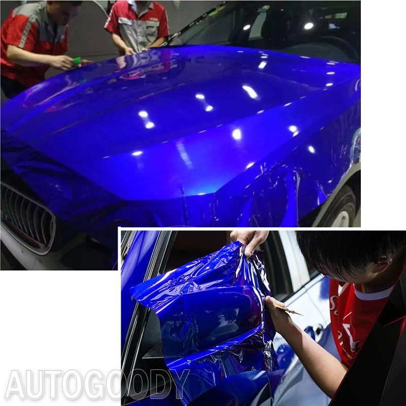 Premium Super Gloss Metallic Blue Vinyl Film Wrap Sticker Decal Air Bubble Free