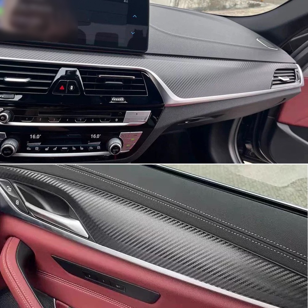 For BMW 5 Series G30 G31 18-23 3D Carbon Fiber Pattern Interior DIY Trim Decals