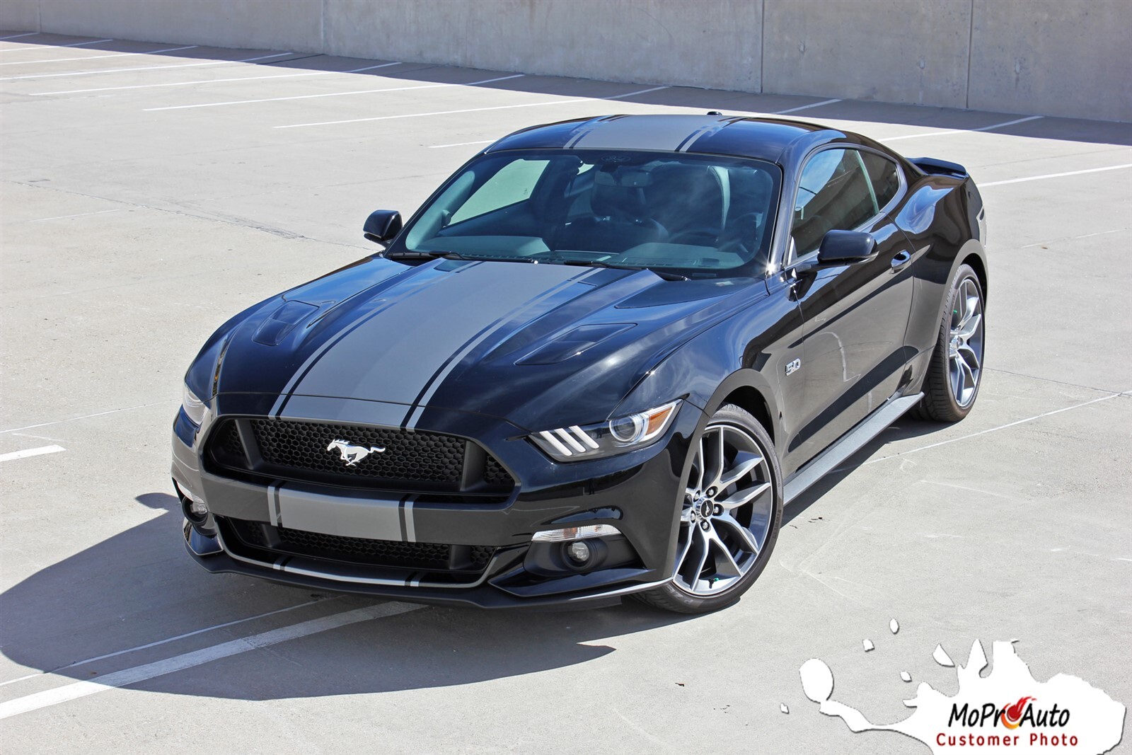 2015-2017 CONTENDER Ford Mustang Wide Center Hood Stripe 3M Vinyl Graphic Decal