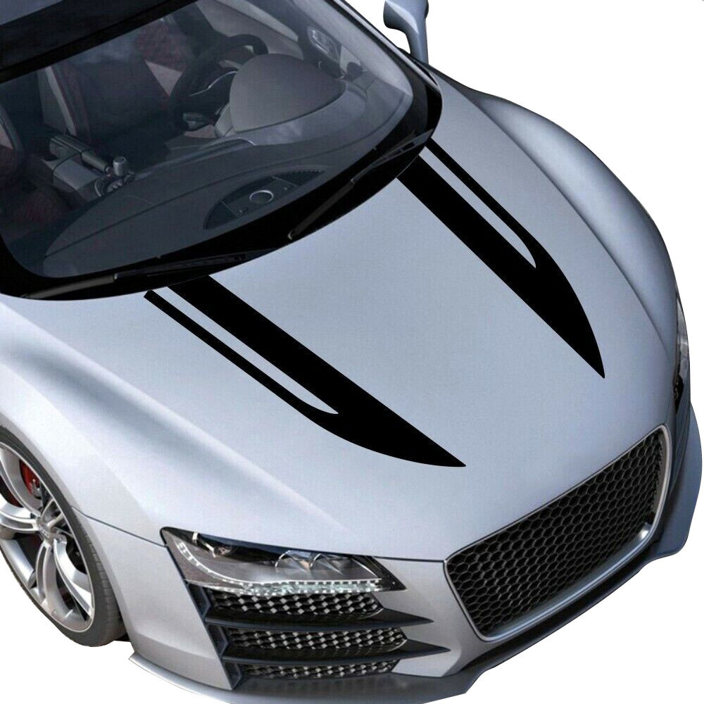2pcs Long Stripes Stickers Vinyl Decals Graphics Racing Car Bonnet Body Decor